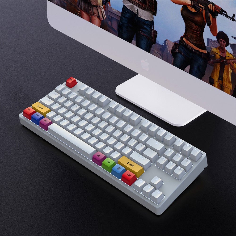 HXSJ L600 87-tasters røde kontakter Kablet bærbart tastatur Mekanisk gamingtastatur med baggrundsbelysning til hjemmekontoret