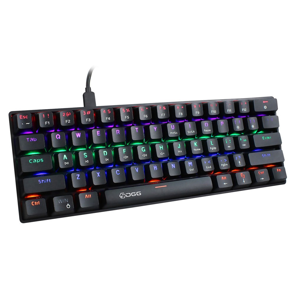 HXSJ V900 Wired 61 Keys Colorful Backlit Computer Laptop Home Office Gaming Blue Switch Mechanical Keyboard
