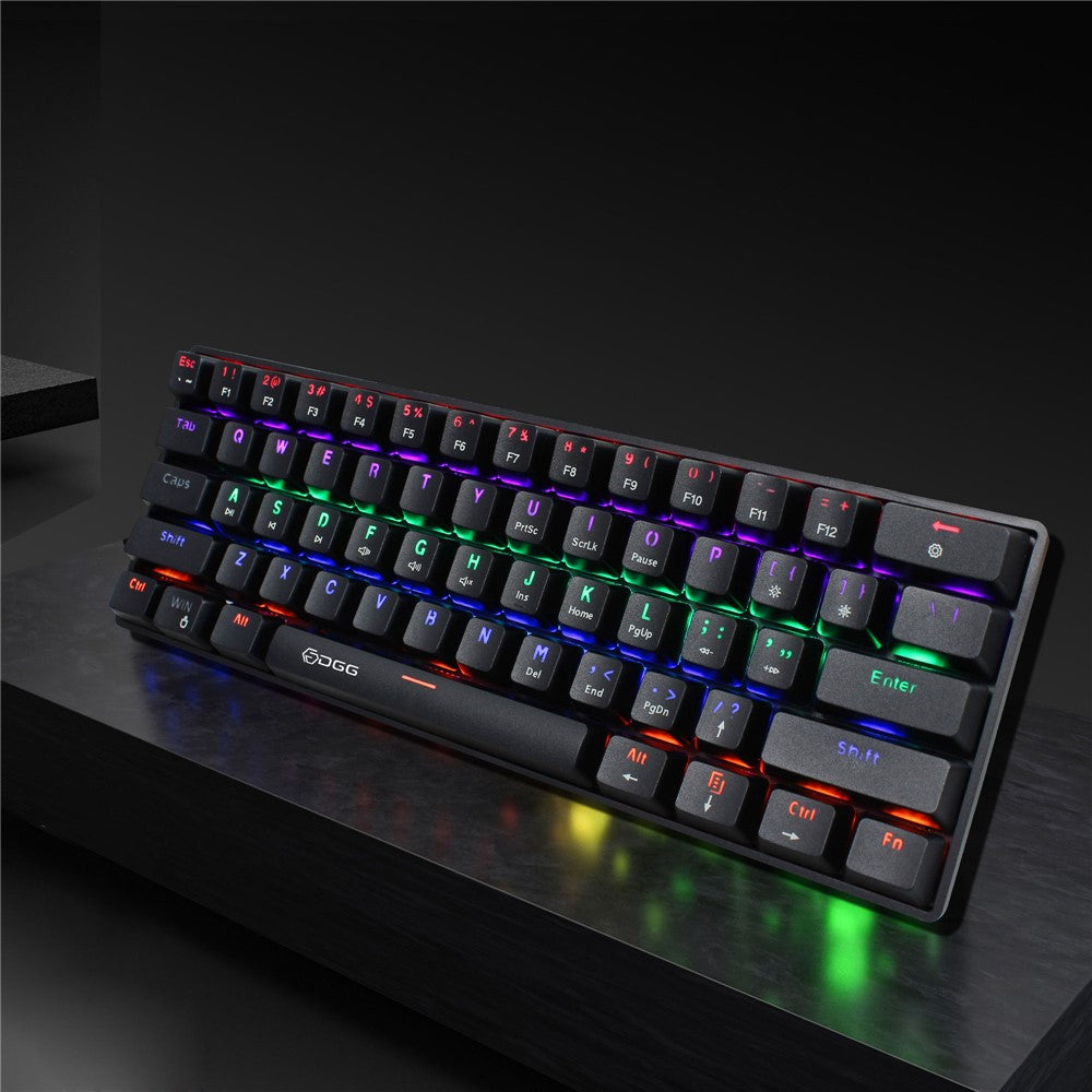 HXSJ V900 Wired 61 Keys Colorful Backlit Computer Laptop Home Office Gaming Blue Switch Mechanical Keyboard