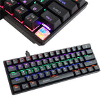 HXSJ V900 Wired 61 Keys Colorful Backlit Computer Laptop Home Office Gaming Blue Switch Mechanical Keyboard