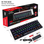 HXSJ V900 Wired 61 Keys Colorful Backlit Computer Laptop Home Office Gaming Blue Switch Mechanical Keyboard