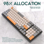 FREE WOLF K3 Mechanical Keyboard 100-Key Gaming Keyboard with Colorful Light Effects for Office Home Computers Laptops