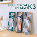 FREE WOLF K3 Mechanical Keyboard 100-Key Gaming Keyboard with Colorful Light Effects for Office Home Computers Laptops