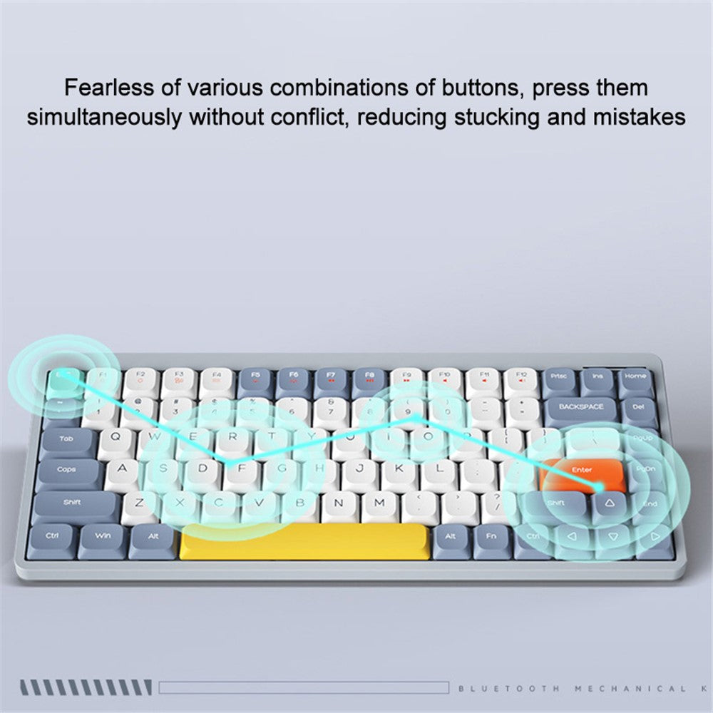 YK75 Genopladeligt Bluetooth-kompatibelt / Kablet / 2.4G Trådløst Tastatur Baggrundsbelyst Computermekanisk Tastatur