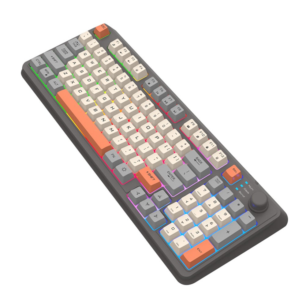 XUNFOX K82 94 Taster Gaming Kablet Tastatur Blandet Farve Baggrundsbelyst USB Tastatur med Støtteben