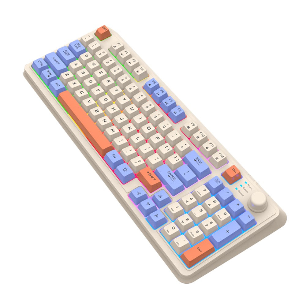 XUNFOX K82 94 Taster Gaming Kablet Tastatur Blandet Farve Baggrundsbelyst USB Tastatur med Støtteben