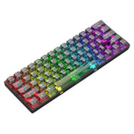 XUNFOX K30 Pro Tre tilstande Transparent Mekanisk Tastatur Hvid Akse 61 Taster Gaming Tastatur med RGB-Baggrundsbelysning