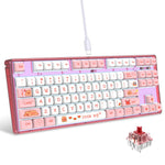 HXSJ L600 Tastatur med tegneseriemønster, 87 taster, mekanisk tastatur, ergonomisk kablet gamingtastatur