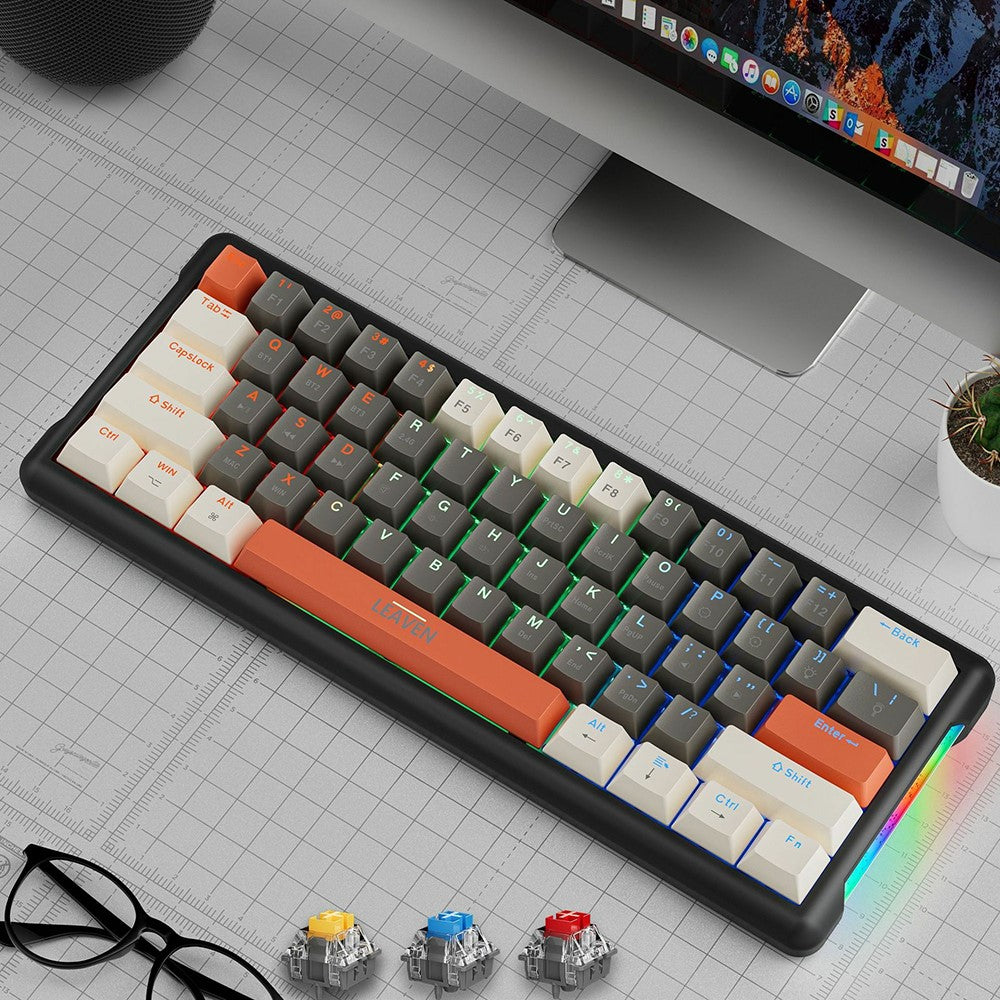 LEAVEN K610 1,6 m kabelbaseret 61-tastatur vandkølet e-sports gaming mekanisk tastatur, klassisk version