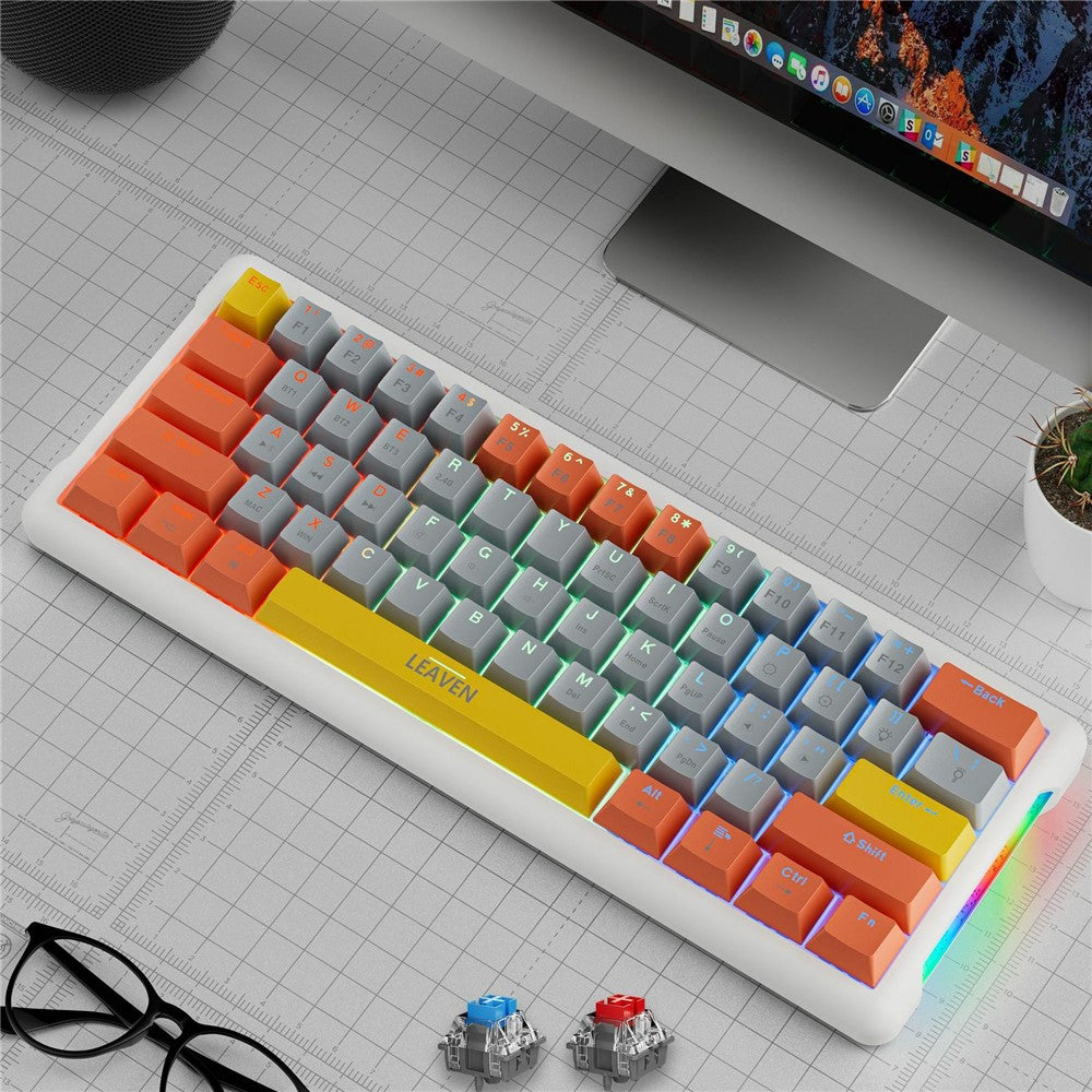 LEAVEN K610 1,6 m kabelbaseret 61-tastatur vandkølet e-sports gaming mekanisk tastatur, klassisk version