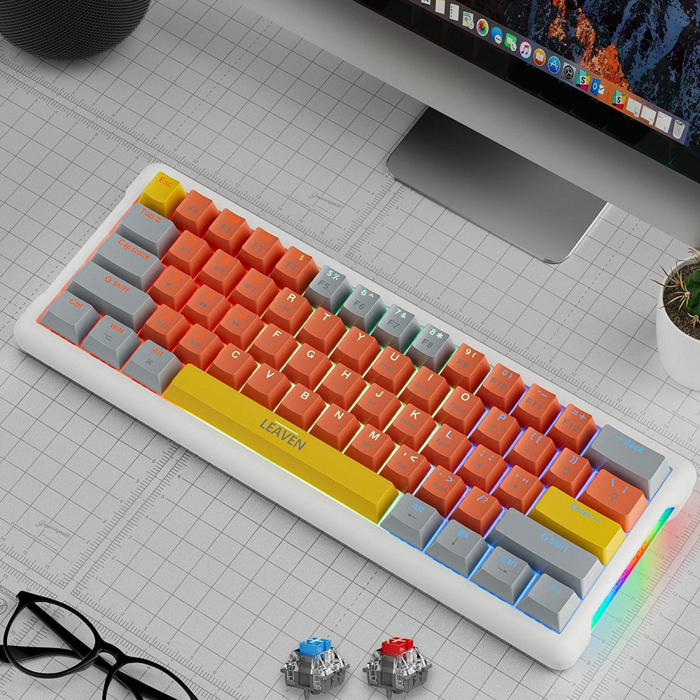 LEAVEN K610 1,6 m kabelbaseret 61-tastatur vandkølet e-sports gaming mekanisk tastatur, klassisk version