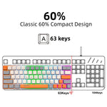 HXSJ V500 Mechanical Wired Keyboard 63 Keys Gaming Keyboard with Backlight Effect