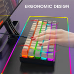 HXSJ K88 Gaming Tastatur 68 Taster Mekanisk Kablet Tastatur med LED Baggrundsbelysning