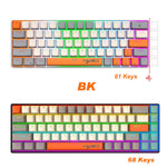 HXSJ K88 Gaming Tastatur 68 Taster Mekanisk Kablet Tastatur med LED Baggrundsbelysning