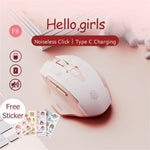 INPHIC F8 Rechargeable 2.4G Wireless Gaming Working Girls Mouse Computer Laptop Mute Mice