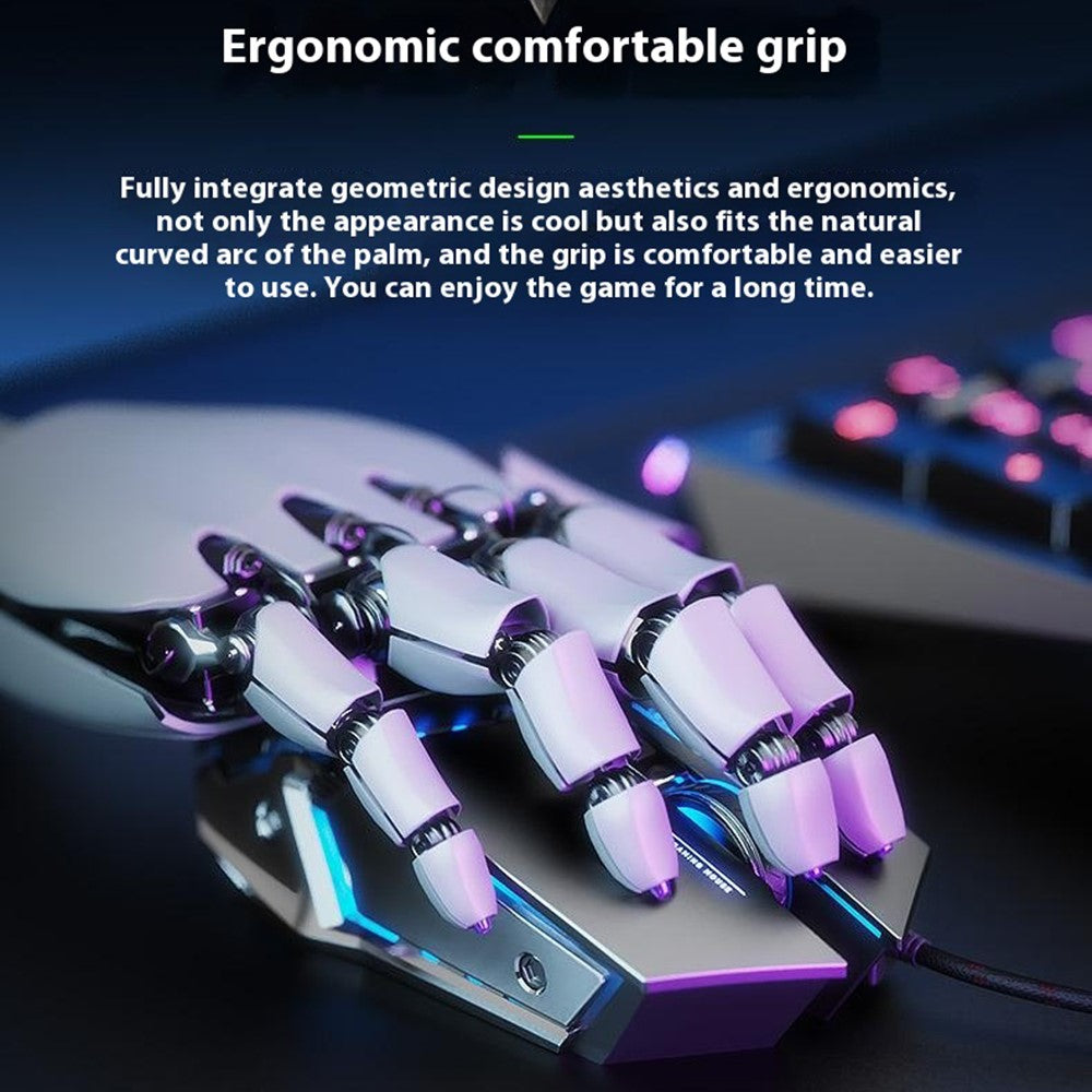 INPHIC PW2 USB Kablet Gaming Mus Farverigt Lys Makroprogrammering Computer Bærbar Mus