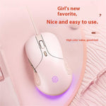 INPHIC B8 USB Wired Mouse for Girls Women 7200DPI 6 Key Mute Gaming Mouse for Laptop PC