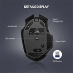 INPHIC F1 Wireless Mouse 1600DPI 6 Keys Type-C Rechargeable Mute Gaming Mouse for Home Office