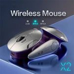 INPHIC X2 3 Modes Mouse Wireless Bluetooth-compatible 4.0  /  5.0 Mouse 2400DPI Rechargeable Mice with Light for Laptop