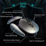 INPHIC X2 3 Modes Mouse Wireless Bluetooth-compatible 4.0  /  5.0 Mouse 2400DPI Rechargeable Mice with Light for Laptop