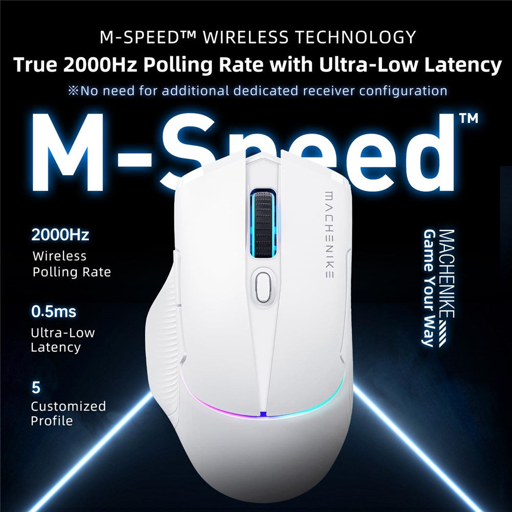 MACHENIKE L8 Pro Wired / Bluetooth-compatible / 2.4G Wireless Mouse RGB Light Computer Laptop Mice with Charging Base