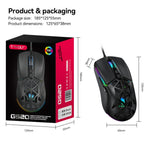 T-WOLF G520 Gaming Mouse RGB Backlit 7 Keys Programmable Mouse with Interchangeable Back Cover