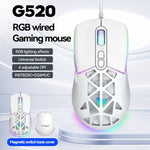 T-WOLF G520 Gaming Mouse RGB Backlit 7 Keys Programmable Mouse with Interchangeable Back Cover