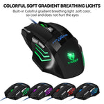 T-WOLF M1 Gaming Mouse Wired Ergonomic Design 7-Color Breathing Light for PC Gaming