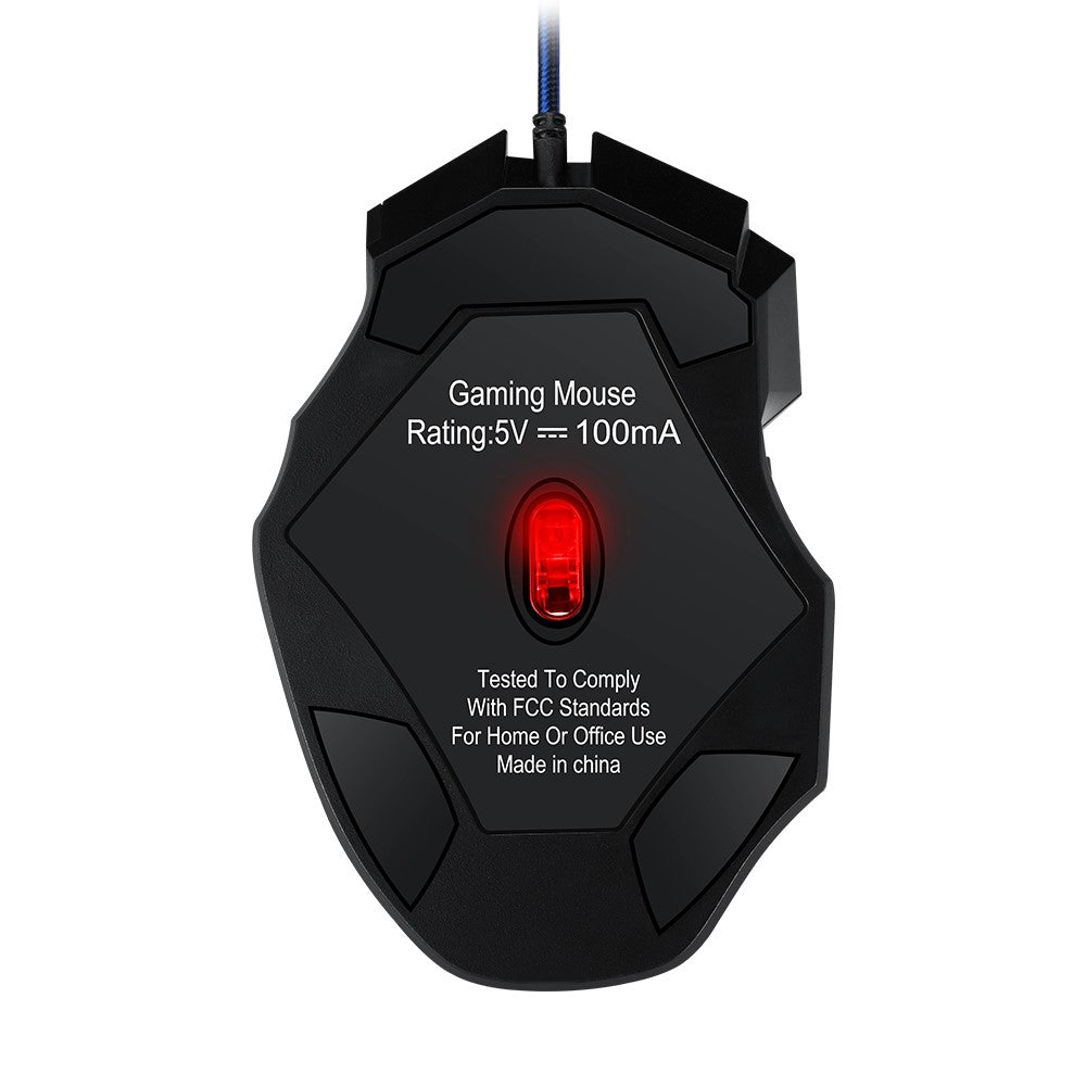 T-WOLF M1 Gaming Mouse Wired Ergonomic Design 7-Color Breathing Light for PC Gaming