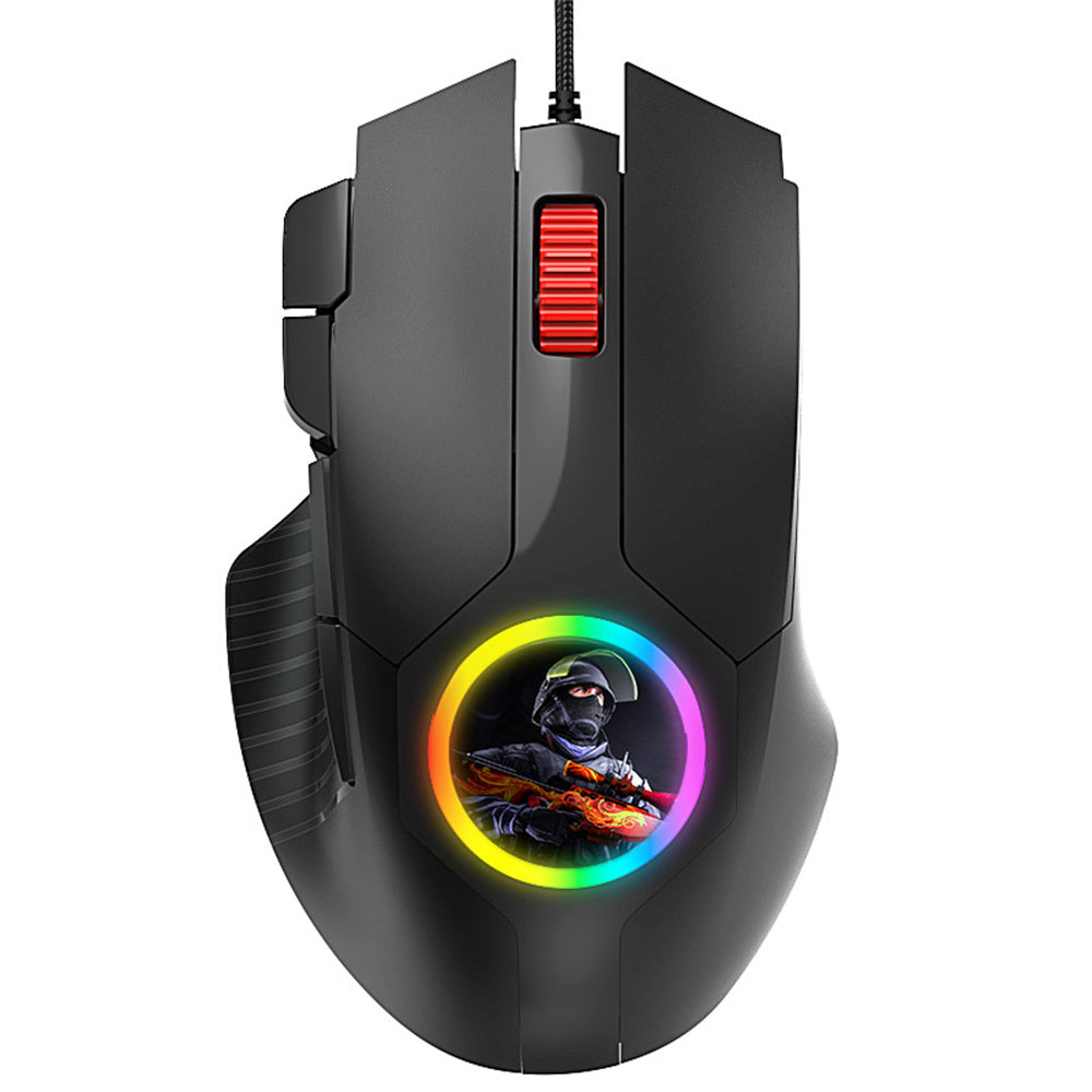 Y-FRUITFUL M89 Kablet USB Gaming Mus 7200 DPI 8 Programmerbare Knapper Mus med RGB Baggrundsbelysning til PC