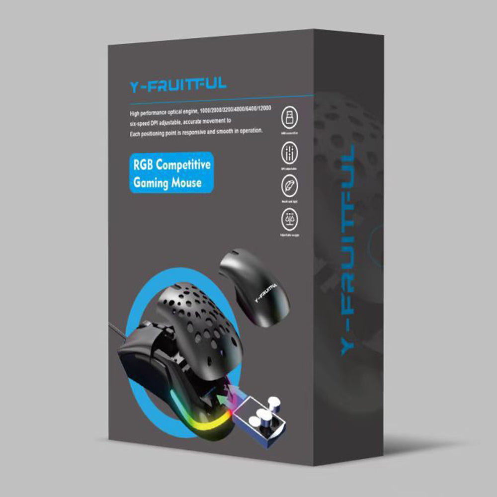 Y-FRUITFUL M88 Gaming Mouse 2.4G Wireless/Wired 7 Button Ergonomic PC Gaming Mice with RGB Backlit