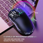 HXSJ T68 2.4G Wireless / Wired / Bluetooth-compatible 3 Modes Gaming Mouse 12000 DPI Ultra Light Rechargeable Mouse