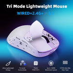 HXSJ T68 2.4G Wireless / Wired / Bluetooth-compatible 3 Modes Gaming Mouse 12000 DPI Ultra Light Rechargeable Mouse