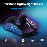 HXSJ T68 2.4G Wireless / Wired / Bluetooth-compatible 3 Modes Gaming Mouse 12000 DPI Ultra Light Rechargeable Mouse