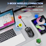 HXSJ T68 2.4G Wireless / Wired / Bluetooth-compatible 3 Modes Gaming Mouse 12000 DPI Ultra Light Rechargeable Mouse