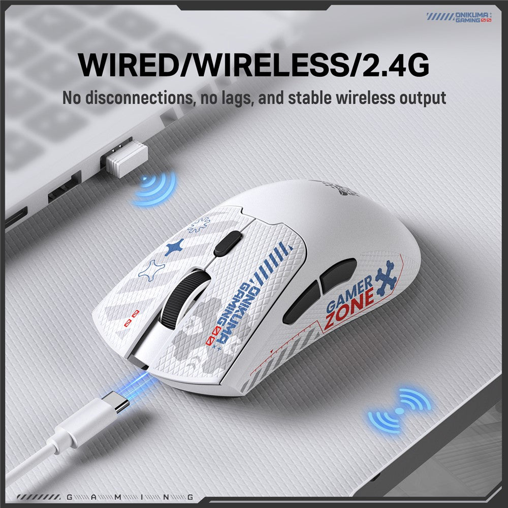 ONIKUMA DM01 Tri-Mode Gaming Mus Trådløs 2.4G Kablet Type-C Bluetooth-kompatibel Mus med 6 DPI-niveauer