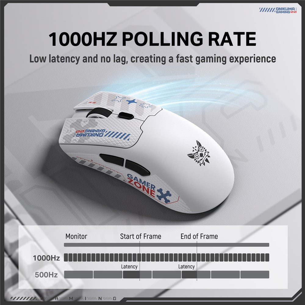 ONIKUMA DM01 Tri-Mode Gaming Mus Trådløs 2.4G Kablet Type-C Bluetooth-kompatibel Mus med 6 DPI-niveauer