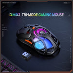 ONIKUMA DM02 Tri-Mode Gaming Mouse 2.4G Wireless Bluetooth-compatible 6 DPI Levels RGB Backlit Mouse