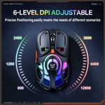 ONIKUMA DM02 Tri-Mode Gaming Mouse 2.4G Wireless Bluetooth-compatible 6 DPI Levels RGB Backlit Mouse