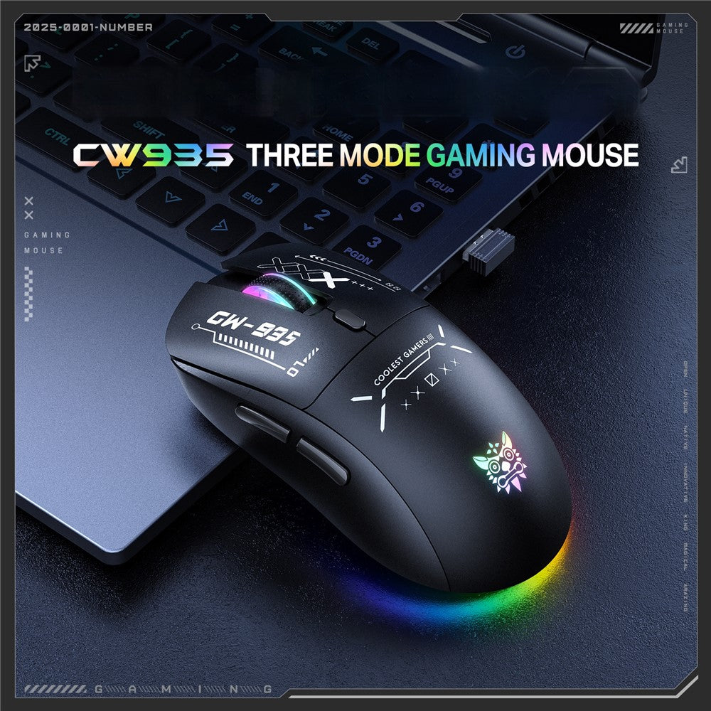 ONIKUMA CW935 Three Mode Gaming Mouse RGB 12800 DPI Bluetooth-compatible Wireless 2.4G Mouse