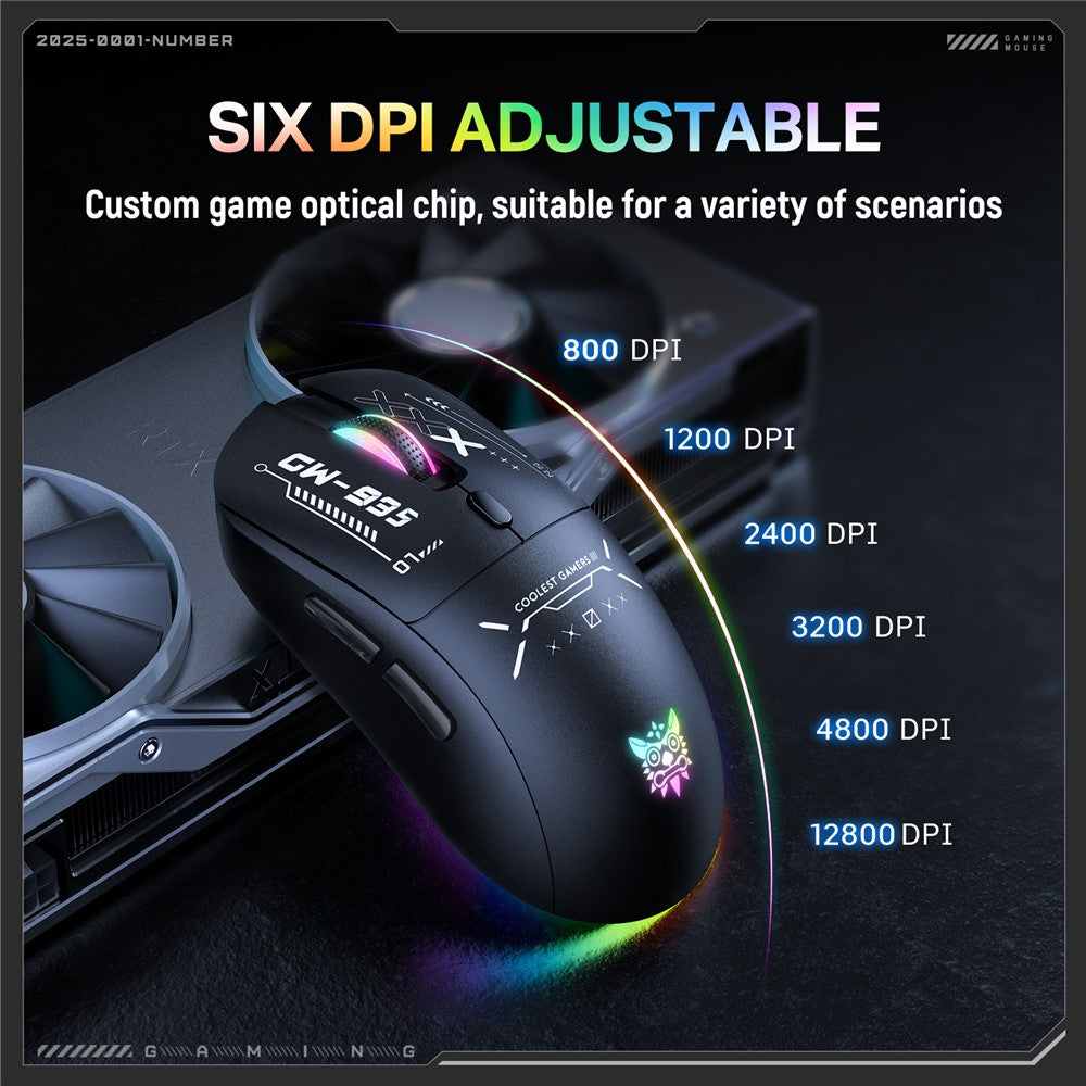 ONIKUMA CW935 Three Mode Gaming Mouse RGB 12800 DPI Bluetooth-compatible Wireless 2.4G Mouse