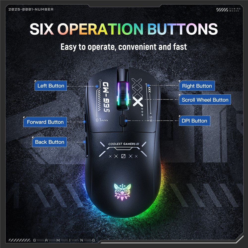 ONIKUMA CW935 Three Mode Gaming Mouse RGB 12800 DPI Bluetooth-compatible Wireless 2.4G Mouse