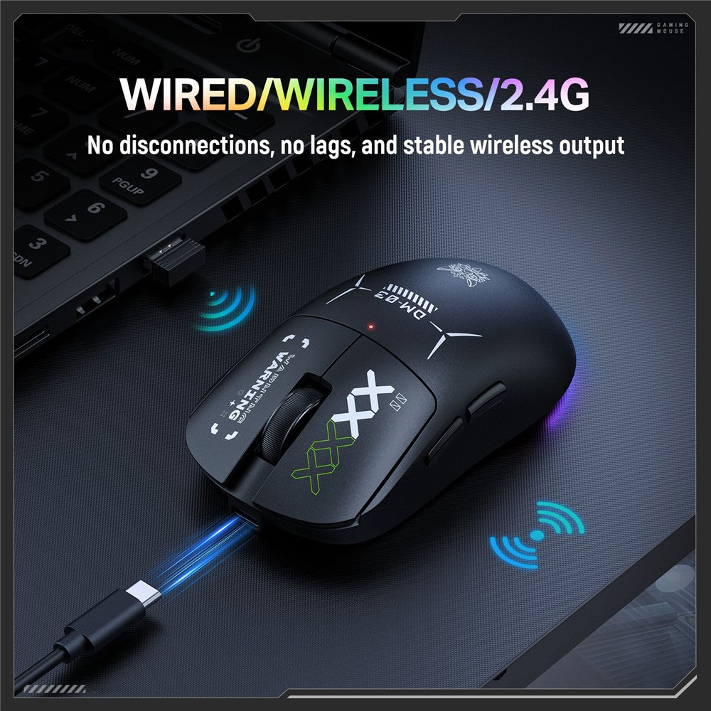 ONIKUMA DM03 Gaming Mouse Wireless 2.4G Bluetooth-compatible Wired 3-Mode 12000DPI Rechargeable Mice for PC Gaming Office