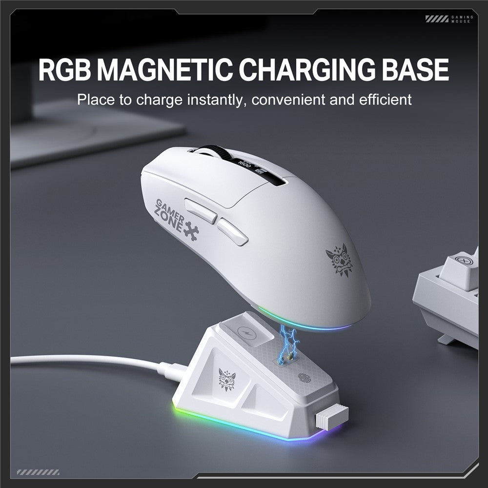 ONIKUMA DM07 2.4G Wireless Gaming Mouse 3-Mode Wired Bluetooth-compatible PC Mice with Magnetic Charging Base