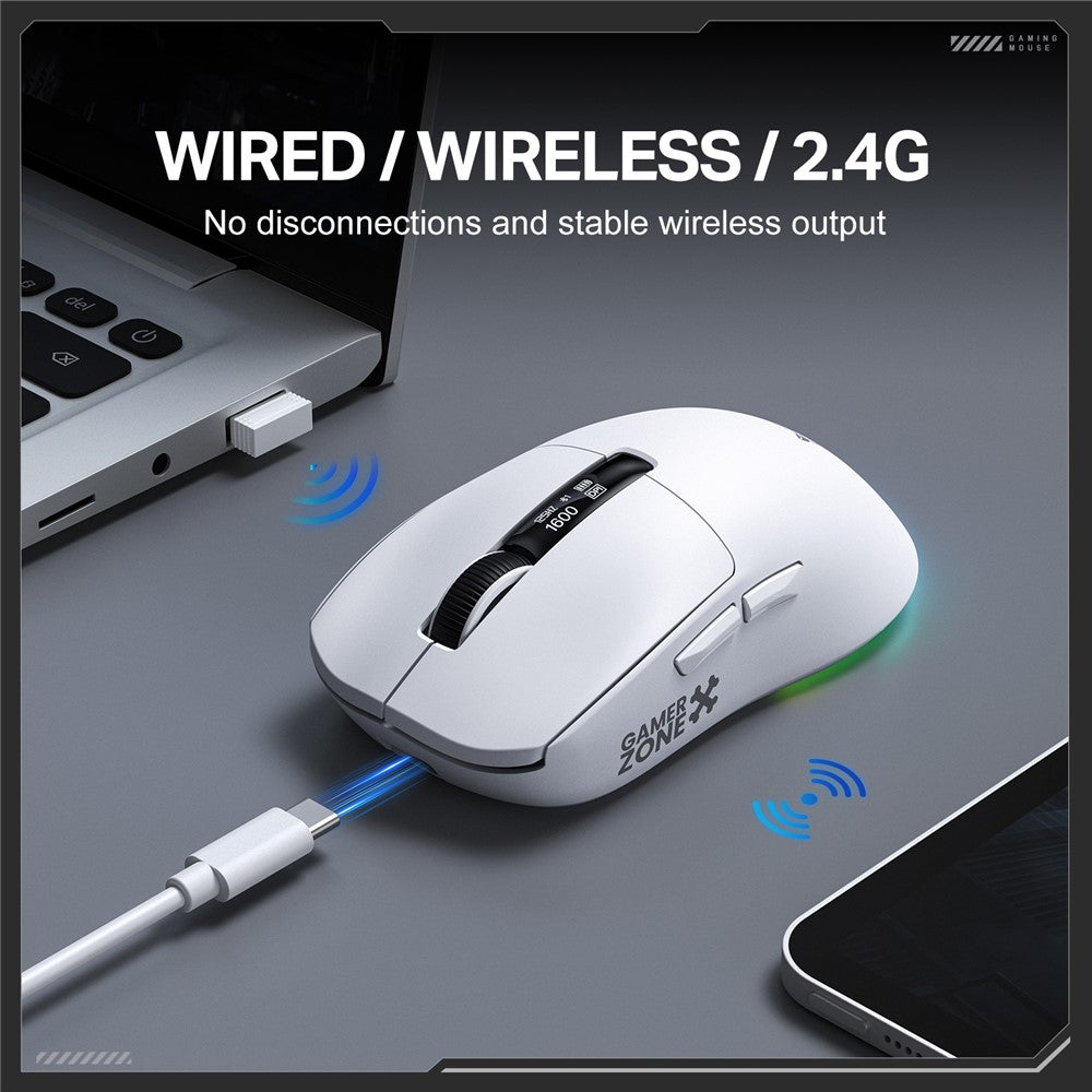 ONIKUMA DM07 2.4G Wireless Gaming Mouse 3-Mode Wired Bluetooth-compatible PC Mice with Magnetic Charging Base