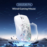 ERAZER G303 Pro let RGB-gamingmus med 7 knapper, 12800 DPI, ergonomisk kablet mus til kontorbrug (investeret af Lenovo)