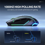 ONIKUMA DM06 Gaming Mus 3-Mode Trådløs Bluetooth-kompatibel 2.4G Kablet 12800 DPI RGB PC Mus