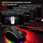 HXSJ X1 RGB Gamingmus med 8 programmerbare taster 7200 DPI kablet mus til gaming og kontorbrug