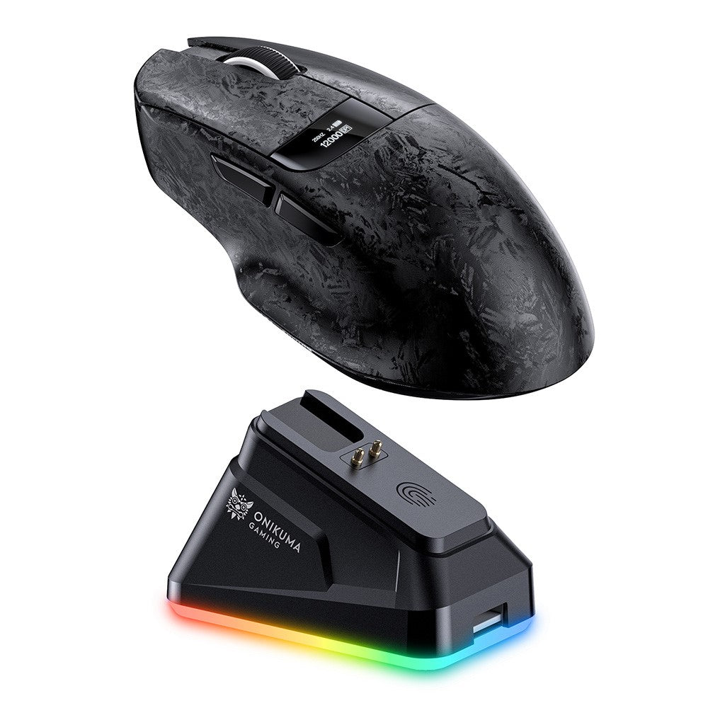 ONIKUMA DM08 Trådløs Tri-Mode Gaming Mus 2.4G Bluetooth-kompatibel Type-C OLED-skærm med RGB-opladerbase