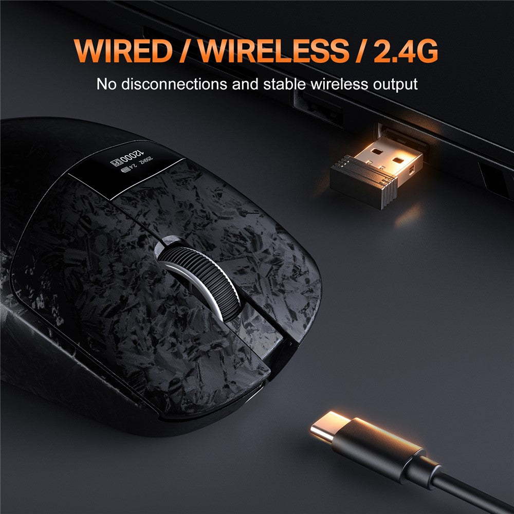ONIKUMA DM08 Trådløs Tri-Mode Gaming Mus 2.4G Bluetooth-kompatibel Type-C OLED-skærm med RGB-opladerbase